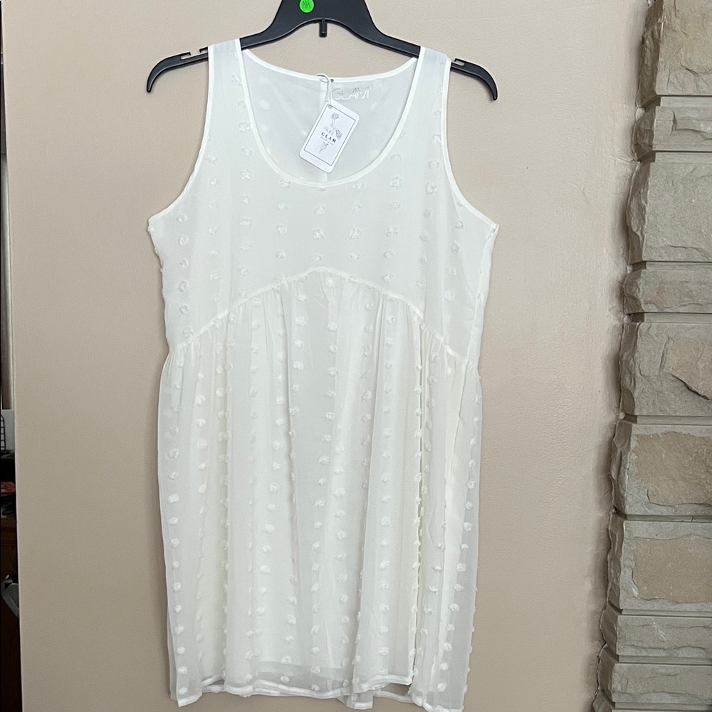 Glam Ivory Sleeveless Dress